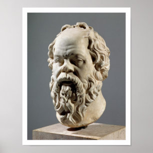 Poster Socrate, tête en marbre, copie d'un bronze
