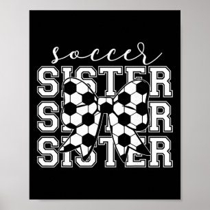Poster Sœur de football Vintage Sportive Sœur Mères D