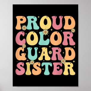 Poster Sœur fière de la garde de couleur - Sœur de Groovy