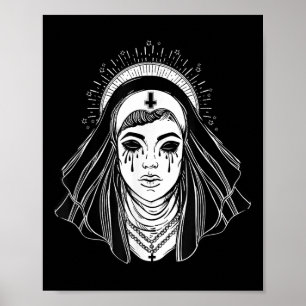 Poster Soeur Goth de Religion Noire - Tatto de Croix Goth