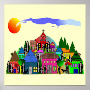 Poster "Soeurs du village" Religieuses catholiques Cadeau