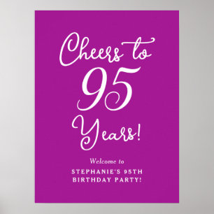 Poster Soeurs roses foncées à 95 ans 95e anniversaire Bie