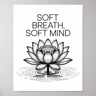 Poster Soft Breath Soft Mind Dandelion Yoga Inspiration A