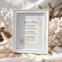 Soft Coastal Bridal Shower Bar Menu