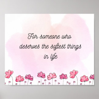 Poster Soft Floral Wall Art Aesthetic Quote Print