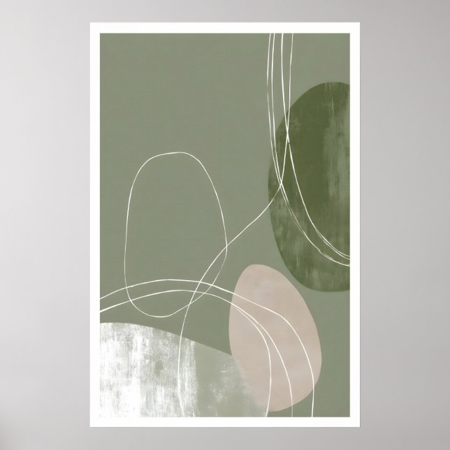 Poster Soft Geometry Print Abstract Line Art (Modern (Devant)