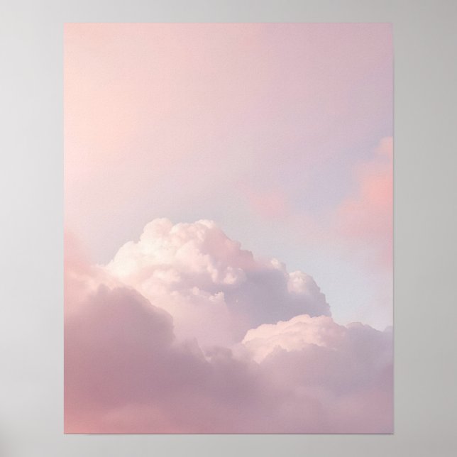 Poster Soft Pastel Cloud Sky Art Print (Devant)