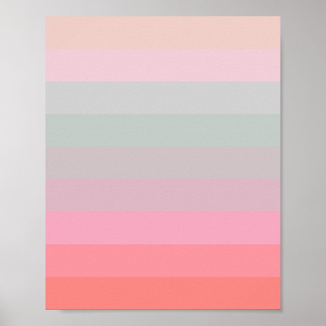 Poster Soft Pastel Stripes (Devant)