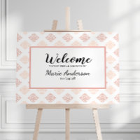 Poster Soft Peachy Blush Damask