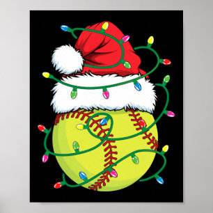 Poster Softball Avec Chapeau de Père Noël Hommes Garçons 