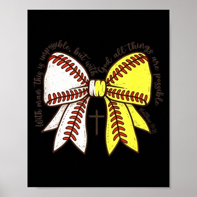 Poster Softball Baseball Mom Bow Christian With Man This  (Devant)