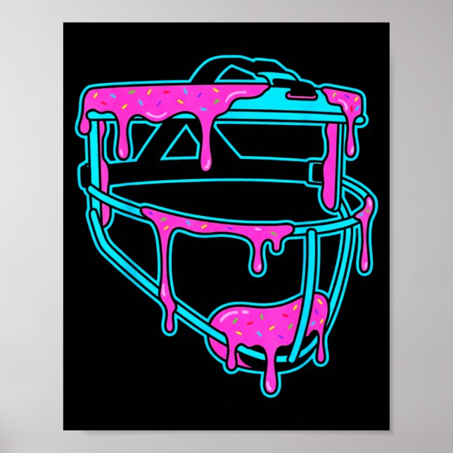 Poster Softball Catcher Drip Ice Cream Mask Sprinkles Gam (Devant)