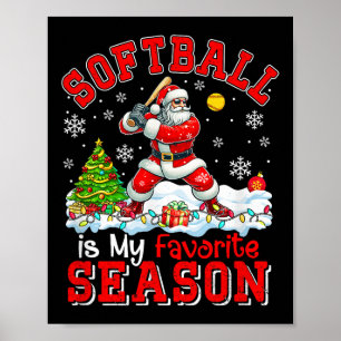 Poster Softball Est La Saison Favorite Costume Joueur Chr