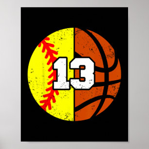 Poster Softll Sketll Numéro 13 Maillot Drôle 13ème Annive