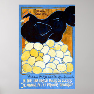 Poster Soignons la basse-cour ~ Français Vintage WW1.