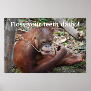 Poster Soins dentaires Floss Dentiste pour enfants