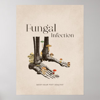 Poster Soins des pieds pour infection fongique vintage