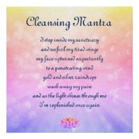 Soins, nettoyage Mantra Poème Design d'art