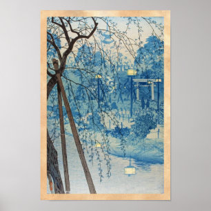 Poster Soir brumeux à l'étang Shinobazu, Tokyo Kasamatsu