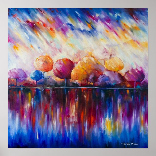 Poster Soirée au lac Canvas Imprimer (Devant)