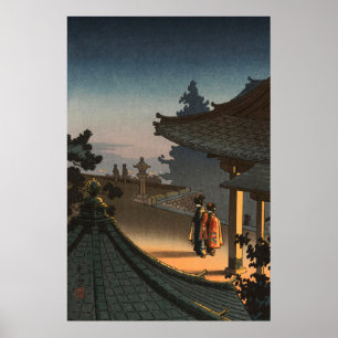 Poster Soirée au temple Miidera par Tsuchiya Koitsu