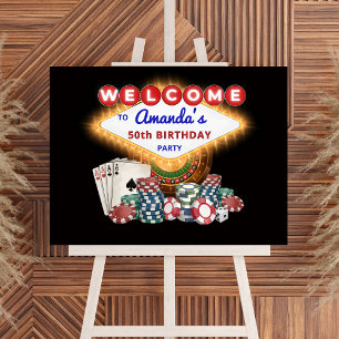 Poster Soirée Casino de Vegas Bienvenue à la fête d'anniv