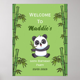 Poster Soirée d'anniversaire de Cute Panda Kiddie