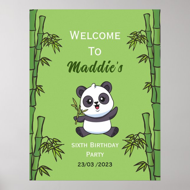 Poster Soirée d'anniversaire de Cute Panda Kiddie (Devant)