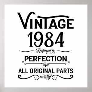 Poster Soirée de 40 ans vintage personnalisée