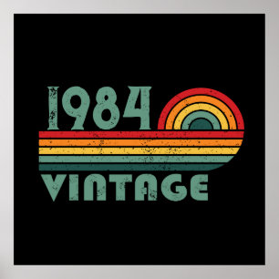 Poster Soirée de 40 ans vintage personnalisée