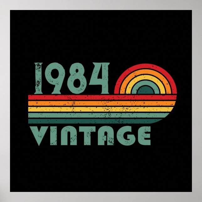 Poster Soirée de 40 ans vintage personnalisée (Devant)