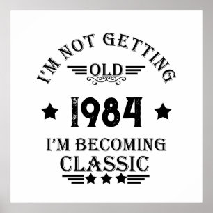 Poster Soirée de 40 ans vintage personnalisée