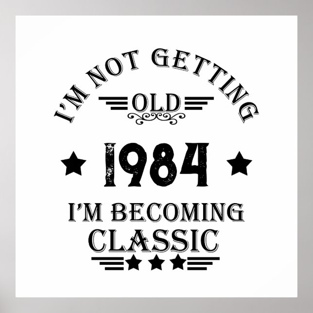 Poster Soirée de 40 ans vintage personnalisée (Devant)