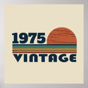 Poster Soirée de 50 ans vintage personnalisée