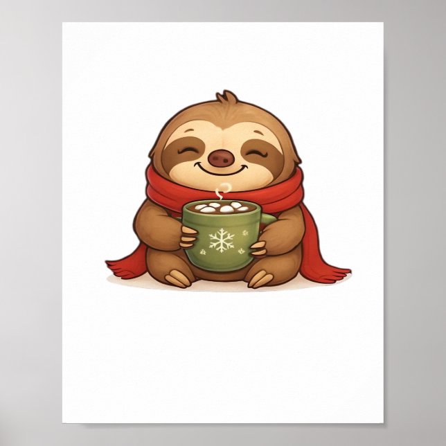 Poster Soirée de Noël avec chocolat chaud - Cute Win (Devant)