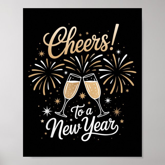Poster Soirée De Nouvel An À Un Nouvel An Heureux Nouvel  (Devant)