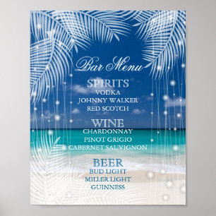 Poster Soirée de plage - Menu Bar