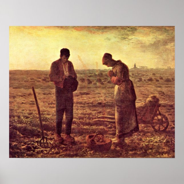 Poster Soirée de prière de Jean-François Millet (Devant)