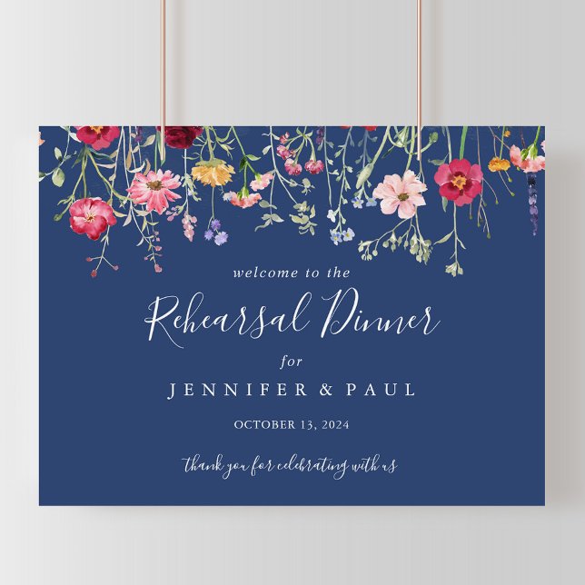 Poster Soirée de répétition Fleur sauvage Boho Bienvenue (Créateur téléchargé)
