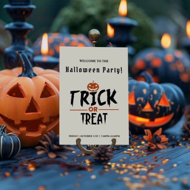 Poster Soirée d'Halloween blanche et élégante (White Stylish Halloween Party Poster)
