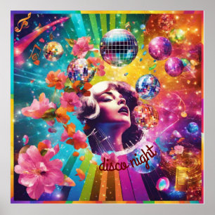 Poster Soirée disco rétro