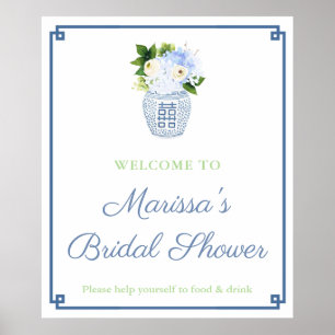 Poster Soirée élégante Bleu Vert Gingembre Jar Douche