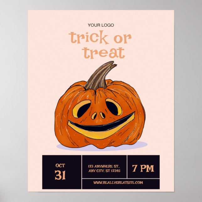 Poster Soirée Halloween Trick Ou Treat (Devant)