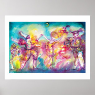Poster SOIRÉE MASQUÉE, Masques de Mardi Gras, Danse, Musi
