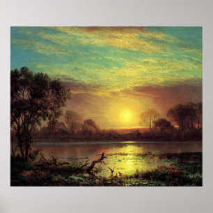Poster Soirée, Owens Lake California par Albert Bierstadt
