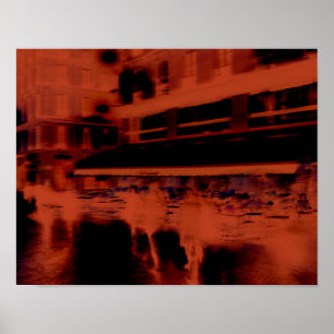 Poster Soirée Paris rouge. motion floue du cool