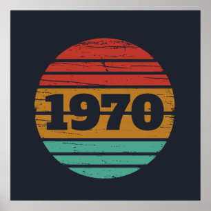 Poster Soirée personnalisée vintage de 55 ans