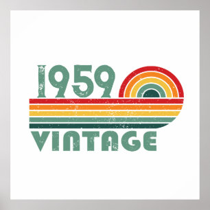 Poster Soirée personnalisée vintage de 65e anniversaire