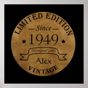 Poster Soirée personnalisée vintage de 75e anniversaire