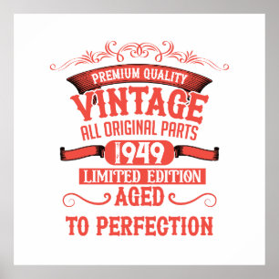Poster Soirée personnalisée vintage de 75e anniversaire